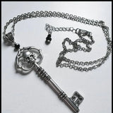 Daiiibabyyy  Goth Antique Silver Color Skeleton Key Necklace Creativity Pendant Charm Statement Punk Jewelry Fashion Women Halloween Gift