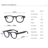 DAIIIBABYYY  -  Rivet Design Anti Blue Light Glasses Frame For Men Women Transparent Square Optical Eyeglass Computer Blue Blocking Eyewear