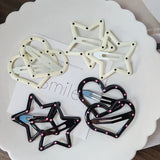 DAIIIBABYYY  -  2pc Alloy Big Heart Five-stare BB Hairpin Hair Clips for Women Girls Childs Gift Hair Accessories Party Holiday Ornament