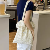 Daiiibabyyy  Ladies' Shoulder Bags New Korean Floral Countryside Fashion Simple Versatile Tote Bags Large Capacity Portable Handbags For Girl