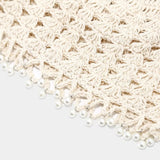 Daiiibabyyy  Casual Sweet Crochet Hollow Knitted Hat Beads Tassels Bohemian Style Knit Beanies Korean Handmade Weave Cap Outdoor