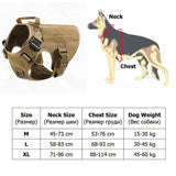 Daiiibabyyy Military MOLLE Tactical Dog Harness Leash Set Metal Buckle Pet Training Vest for Big Dogs German Shepherd Malinois Labrador
