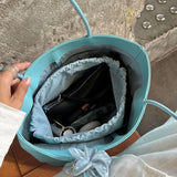 Daiiibabyyy  New Large Capacity Soft Leather Tote Bags Women's Versatile Commuter Handbag Elegant Simple Trendy Single Shoulder Bag