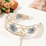 DAIIIBABYYY  -  Elegant Chiffon Embroidery Flower Hairband For Women Sweet Hair Decorate Headband Hair Hoop Band Turban Fashion Hair Accessories