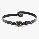 Daiiibabyyy  Vintage PU Leather Polka Dot Belt Millennial-Style Spicy Girl Retro Thin Belt Personalized Dopamine Y2K Belt Jeans Accessories