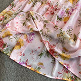 Daiiibabyyy  Vintage New Printing Slip Dress for Women Fashion A-Line Ruffled Robe Femme Sweet Backless Korean Dresses Vestidos De Mujer