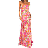Daiiibabyyy  Elegant Off-Shoulder Maxi Dress with Boho Floral Print and Open Back Design for Summer Wedding Party Vacation Wear