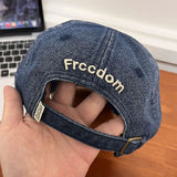 DAIIIBABYYY  -  New Washed Cotton Baseball Cap Unisex Hip Hop Street Sun Hat Outdoor Soft Top Distressed Letters Denim Peaked Cap