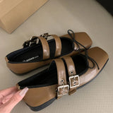 Daiiibabyyy 2024 Spring New Brand Women Flat Shoes Fashion Round Toe Flat Heel Ladies Casual Mary Jane Shoes Shallow Dress Ballerinas S