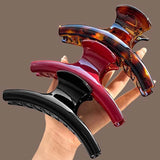 Daiiibabyyy  Fashion Acrylic Large Curved Shape Hair Claws for Women 2025 New Red Geometric Big Shark Clamp Clips Headwear Hair Accessories