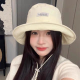 DAIIIBABYYY  -  Foldable Wide Brim Fisherman Hat with Drawstring Bag Convertible Sunshade Outdoor Fishing Cap Summer Multi-Functional Protection