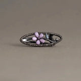 Daiiibabyyy  Elegant Rhinestone Glaze Flower Hairpin Women's Bangs Side Clip Metal Oval Geometry Duckbill Clip France Style Hair Accessories