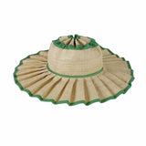 Daiiibabyyy  Plaid Print Ruffle Wide Brim Bucket Hat Foldable Sun Protection Loose Fit Summer Women Straw Hat Casual Chic Lady Sombrero