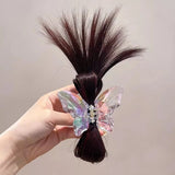 Daiiibabyyy  Women Half-tie Hair Claw Feather Shuttlecock Head Lazy Meatball Head Crab Clip Wig Catch Clip High Ponytail Hair Accessories