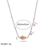 Daiiibabyyy  Natural moon and star purple beaded chain, fresh and elegant, fashionable accessory
