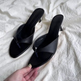 Daiiibabyyy  New Women's Shoes Luxury Genuine Leather High Heel Flip Flop Sandals for Woman French Casual Shoes Designer Shoes Zapatos Mujer