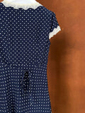 DAIIIBABYYY  -  French Lace Polyester Fiber Patchwork Dress, Summer V-neck, Elegant Polka Dot, Waistband, Slimming Long Skirt