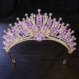 Daiiibabyyy  Baroque Royal Queen AB Crystal Rhinestone Wedding Bride Crowns for Women Princess Tiaras Quinceanera Hair Dress Accessory