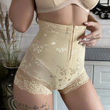 Daiiibabyyy  High Waist Shaper Panties Sexy Lace Body Shaper With Zipper Control Panties Postpartum Women Shapewear Butt Lifter Waist Trainer