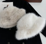 Daiiibabyyy  Winter New Imitation Fox Fur Fur Velvet Ladies Hat Ins Style Korean Fashion Luxury Fisherman Hat Outdoor Shopping Accessories
