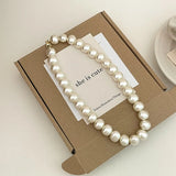 Daiiibabyyy New Fashion French Pearl Choker Necklace Design Chain Pendant For Women Jewelry Girl Gift Statements Jewelry