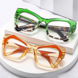 Daiiibabyyy  Large Frame Cat Eye Reading Glasses, Personalized Fashion Glasses, High-definition Anti Blue Light Presbyopia Glasses, 0 To+400