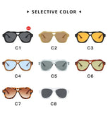 Daiiibabyyy  Retro Women Double Beam Sunglasses Brand Designer Glasses New Ins Fashion Gradient Eyewear Men Eyeglasses UV400 Goggles
