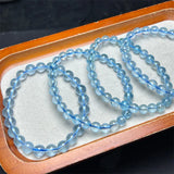 DAIIIBABYYY  -  Blue Topaz Bracelet Charms Strand Women Men Exquisite Jewelry Gift Healing Crystal Energy Gift 1PCS 6/7MM