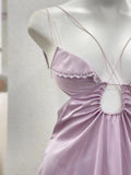 Daiiibabyyy  Sexy Nightwear Women's Sleepwear Ice Silk Nightgowns with Chest Pad Cushion Strap Nightdress Pure New Autumn Vestido Mujer