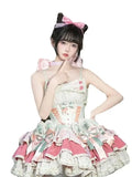 DAIIIBABYYY  -  Japan Sweet and Cute Lolita Princess Sling Dress Summer New Girly Style Bow Slim Fit Puffy Cake Above Knee Ladies Lo Dresses