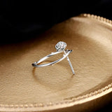 Daiiibabyyy 925 Sterling Silver Rings Flower Rose Opening Ring For Girl Cherry Blossom Adjustable Finger Ring Wedding Fine Jewelry wholesale
