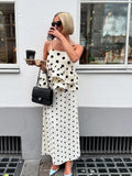 Daiiibabyyy  Women White Polka Dot Blouse Cute Sleeveless Ruffle Hem Spaghetti Strap Cami V-neck Peplum Tops Lady New Daily Casual Top