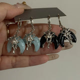 Daiiibabyyy  Gothic punk acrylic moon irregular pendant earrings y2k jewelry