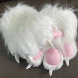 Daiiibabyyy  New Kawaii Animal Paw Gloves, Plush Cosplay Claw Mittens with Movable Nails for Anime Costume Party