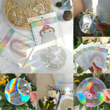 Daiiibabyyy PVC Sun Catcher Self Adhesive Glass Window Stickers Cat Moth Energy Suncatcher Wallpaper Rainbow Prisms Sticker Sunlight Decals