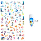 Daiiibabyyy 1PC 3D Nail Stickers Fruit Flowers Leaves watermelon Self Adhesive Transfer Sliders Wraps Manicures Foils DIY Nail Decorations