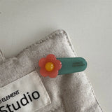 DAIIIBABYYY  -  Korean Style Acetate Fresh Girl's Age-Reducing Color-Blocking Flower Hair Band Ball Hair Tie Hair Band New Rubber Band