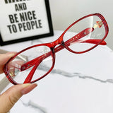 DAIIIBABAYYY  -  Retro Square Frame Glasses Women Anti Blue Light Eyewear Optical Spectacle Eyeglass Red Thick Fox Head Decoration Eye Protection