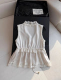 Daiiibabyyy  French Style Satin Ruffles Sweet Vests V Neck Lace Up All-match Slim Tanks Korea Chic Ins Sexy Pure Desire Spice Camis