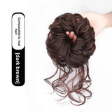 Daiiibabyyy  Lazy Style Long Beard Chicken Tail Hair Band Fake Hair Bun Flower Bud Head Simulation Hair Accessories Chinese Origin