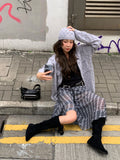DAIIIBABYYY  -  Color Blocking Plaid Slightly Transparent Chiffon Skirt Women Summer 2025 New Niche Retro High Waisted A-line Skirts