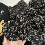 DAIIIBABYYY  -  Floral Skirt New Elastic Spring and Summer Cake Group High Waist Slimming Belly Black Short Skirt