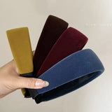 Daiiibabyyy  Retro velvet wide headband for women small face high cranial top hairhoop hair accessories