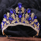 Daiiibabyyy  Luxury High Quality Royal Queen Wedding Crown for Women Large Crystal Banquet Veil Tiara Party Costume Hair Ornament