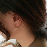 Daiiibabyyy  Kaitin Trendy Gold Plated Geometric Gear Shape Circle Hoop Earrings for Women Girl Fashion Zircon Jewelry Buckle Type