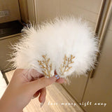 Daiiibabyyy  2Imitation White Swan Feather Hair Clips Elegant Ballet Headwear Bride Hair Accessories Sweet Princess Hairclips for Women Girls