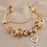 DAIIIBABYYY  -  Korean Delicate Small Crown Heart Cubic Zirconia Tandem Bracelet Women's Elegant Charm Jewelry Accessories Birthday Party Gifts