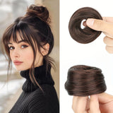 Daiiibabyyy  Synthetic Messy Dount Hair Buns Updo Chignon With Elastic Hair Exension for Women Daily Lazy Hair Accessories