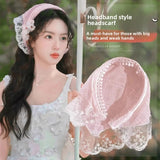 Daiiibabyyy  1Pc French Lace Headband Style Headscarf/headband Outdoor Dating,sweet and Elegant Style,easy To Wear,fashionable Versatile