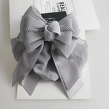 Daiiibabyyy  Professional Ribbon Ruffled Edges Hair Net Sweet Flower Bow Snood Headwear Ponytail Clip Hairgrips Cover Net Waiter